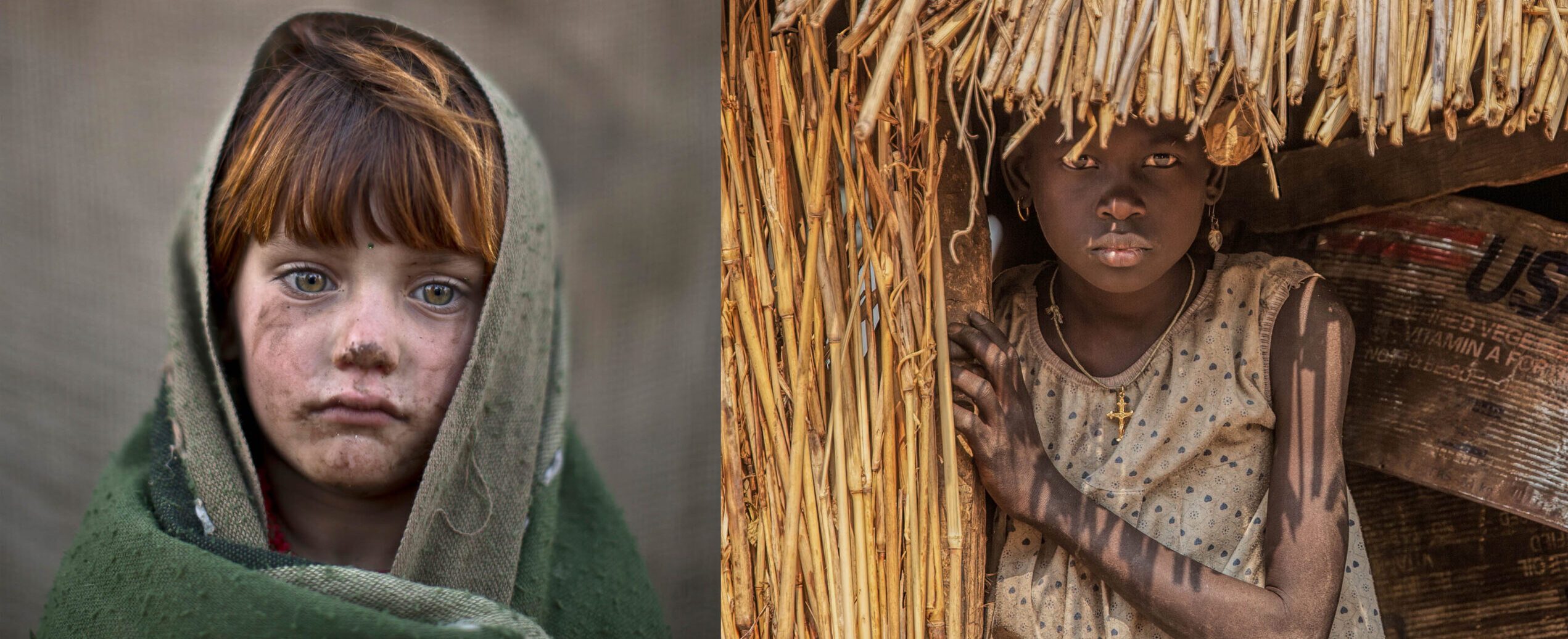 Left: Photo by Muhammed Muheisen. Right: Photo by Howard G. Buffett.