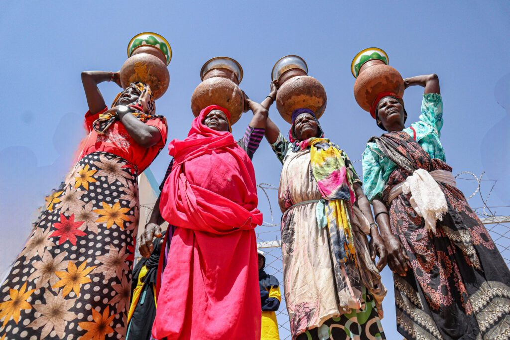 Family in Krinding camp in West Darfur Sudan. Photographer Slome.